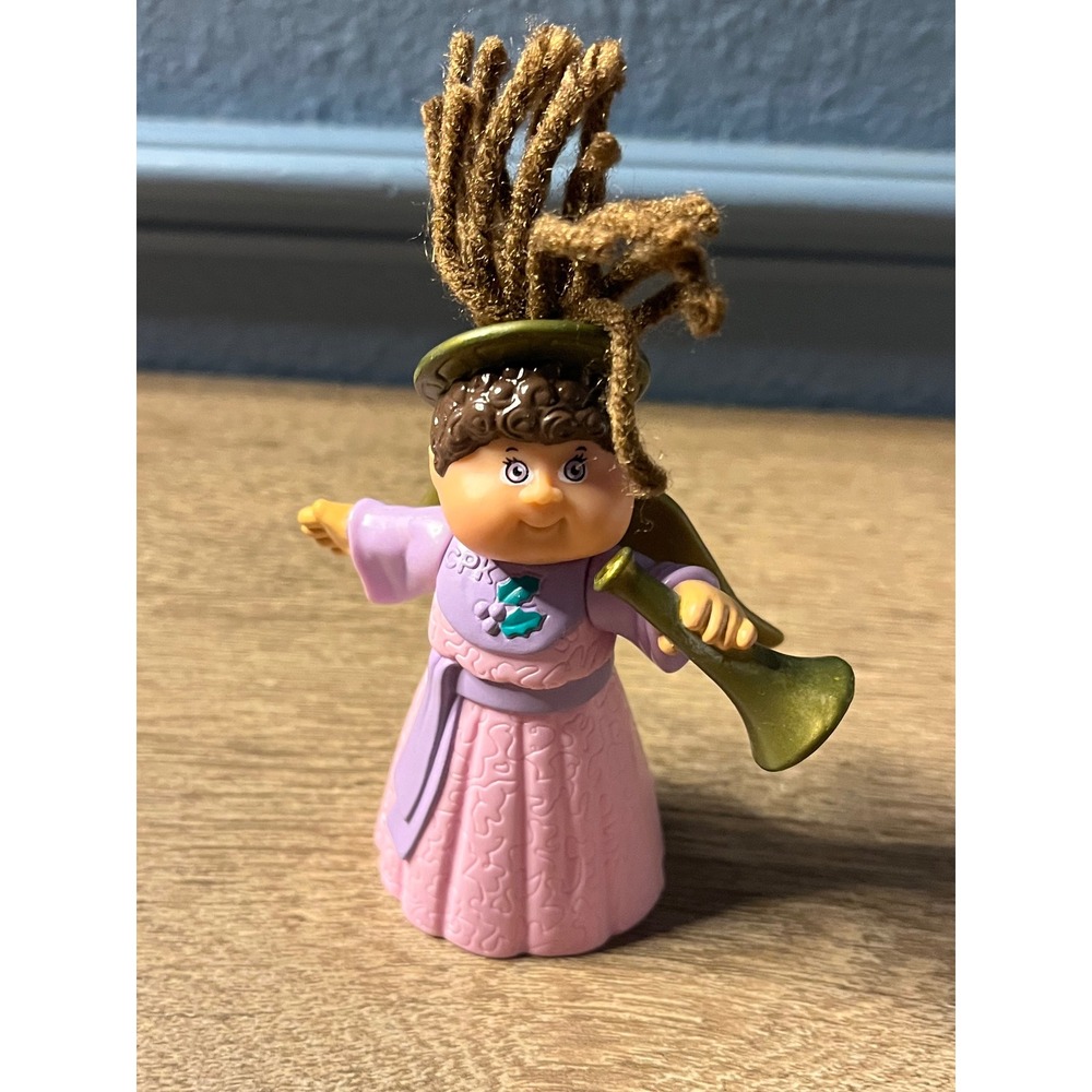Vintage Cabbage Patch Kids CPK PVC Mini Figure Girl in Pink Dress with Horn‎